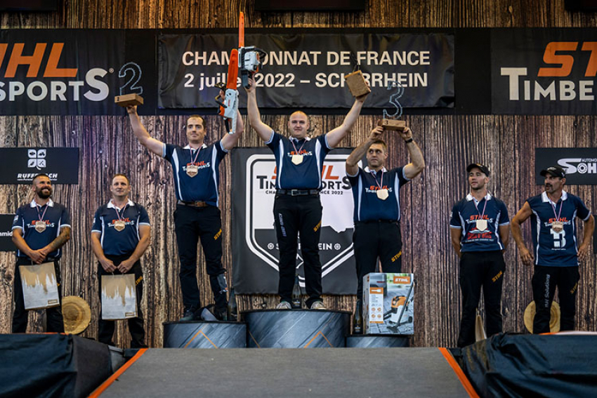 STIHL FRANCE : Bûcheronnage sportif, Pierre Puybaret devient en juillet 2022 le premier septuple champion de France de l’histoire de Stihl Timbersports® !