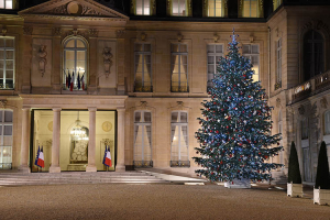 Dimanche 6 décembre 2020, illumination du sapin de Noël de l&#039;Élysée