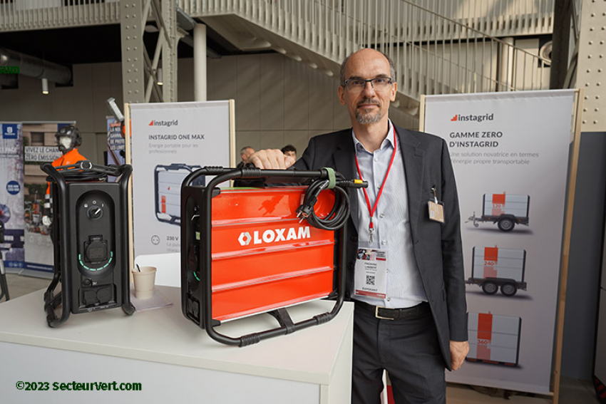 Frédéric LAMBERT, Directeur Général INSTAGRID FRANCE, présentait les nouvelles batteries à usage professionnel à la 6ème édition des Rencontres de la Sécurité et de l’Environnement Loxam 2023